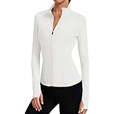LOMON Women's Athletic Jackets Cropped Long Sleeve Workout Tops Yoga Zip Up Jackets Gym Tops Golf Shirts