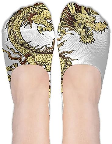 Chinese Dragon Gold Female Polyester Cotton Socks Women Boat Socks Thin Casual Socks Low Cut Socks