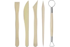 5-Piece Pottery Tool Set, Ceramic Clay Sculpture Tool Kit, Wooden Pottery Sculpting Tool, Polymer Clay Tools, Smooth Ceramic 