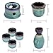 MyGift 7 Pc Sake Set with Warmer, Japanese Style Blue and Purple Ceramic Sake Serving Gift Set with 7.4 oz Bottle Carafe, 4 Ochoko 1.7 oz Cups and Warmer