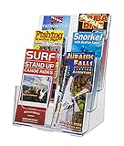 Source One 6 Pocket Deluxe 3 Tier Clear Acrylic Brochure Holder Organizer Counter Top or Wall Mount