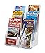 Source One 6 Pocket Deluxe 3 Tier Clear Acrylic Brochure Holder Organizer Counter Top or Wall Mount (1 Pack)