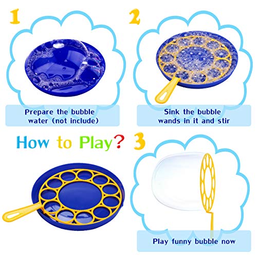 B bangcool Bubble Wands Set - Big Bubbles Wand Funny Bubbles Maker, Nice for Outdoor Playtime & Birthday Party & Games, Suitable for All Age People (15 PCS)