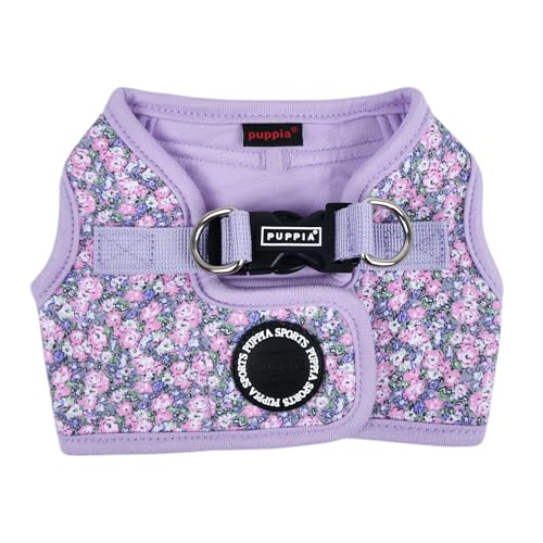 Puppia Kealoha Dog Vest Harness B (Step-in) Fashionable Flower Pattern Spring Summer Harness for Small and Medium Dogs, Violet, Small