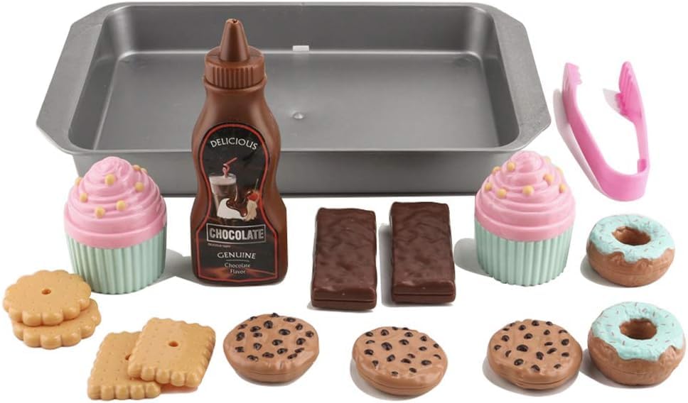 Elitoky Cookie Play Food Set, Play Food for Kids Kitchen - Play Kitchen Accessories - Play Baking Cookies and Cupcakes Plastic Toy Food for Pretend Play, Kids Toddler Childrens Birthday Gifts