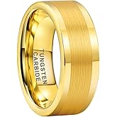 TUTISS 8mm Silver/Black/Gunmetal/Gold Tungsten Rings for Men Women Fashion Engagement Wedding Bands Matte Polished Pipe Cut Comfort Fit