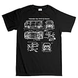 Type 23-50 Bus V Dub Classic Car Blueprint T Shirt