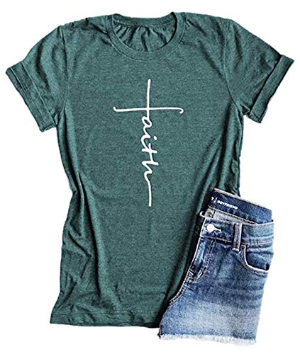 Woxlica-Cross-Faith-Christian-Womens-T-Shirts-Graphic-Tee-Summer-Cotton-Tops