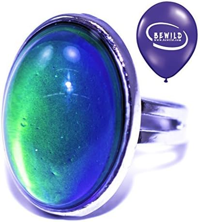 Original Oval Mood Ring (Adjustable Size) One size fits all With BeWild Balloon by Bewild