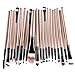 KOLIGHT® 20 Pcs Pro Makeup Set Powder Foundation Eyeshadow Eyeliner Lip Cosmetic Brushes (Black+Gold)