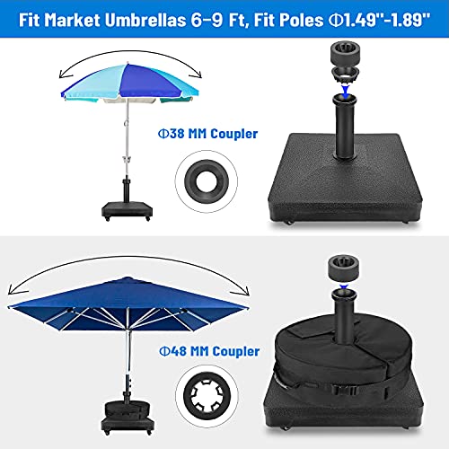 Patio Rolling Umbrella Base with 4 Rotatable Wheels & Sturdy Weight Bag