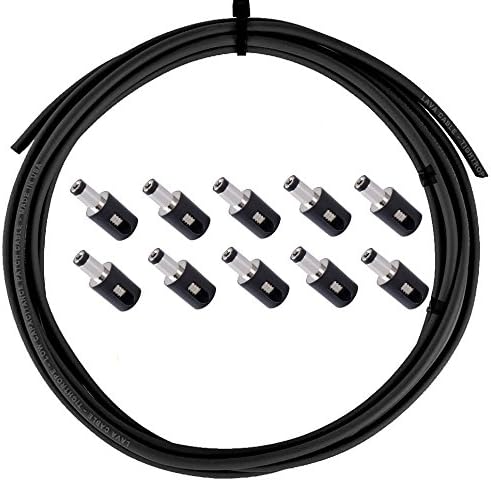 Tightrope DC Power Solder Free Kit 10' Cable 10 Plugs + Stripping Tool (Black)