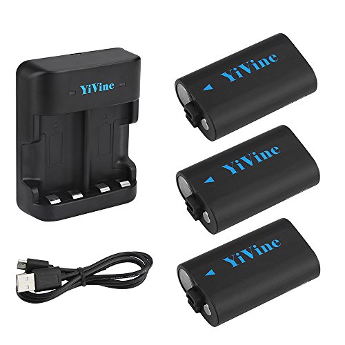 YiVine Xbox One Battery Pack by Rechargeable Battery for Xbox One/Xbox One S Wireless Controller, 2500mAH (3-Pack) NI-MH Battery + Dual-Charger YiVine Xbox One Battery Pack by Rechargeable Battery for Xbox One/Xbox One S Wireless Controller, 2500mAH (3-Pack) NI-MH Battery + Dual-Charger