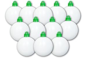 The Treemendous Ornament Decorator Christmas Tree Decorating 12 Count Refill Kit - Blank White Ball Ornaments for DIY Craft Activities, Compatible with Treemendous Tree and Gift Box Ornament Decorator