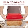 COSYLAND-6-Pieces-Silicone-Baking-Mould-Set-with-2-Oil-Brush-Non-Stick-Molds-Bakeware-Loaf-Tin-Trays-for-Baking-Cakes-Bread-Pie-Pancakes-Rectangular-Round-Square-Red COSYLAND 6 Pieces Silicone Baking Mould Set with 2 Oil Brush Non-Stick Molds Bakeware Loaf Tin Trays for Baking Cakes…