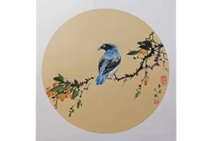 HMAYART KZ185 Hmay Pre-Mounted Soft Shikishi with Jingxian Raw Xuan Paper/Chinese Shikishi for Sumie Painting and Brush Calligraphy 10 Sheets (Square 33 cm, 12.99") (9)