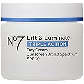 No7 Lift & Luminate Triple Action Day Cream - Anti-Aging Face Cream SPF 30, Hyaluronic Acid & Vitamin C - Visibly Firms Skin for Healthy Looking Radiance - Suitable for Sensitive Skin (1.69 Fl Oz)