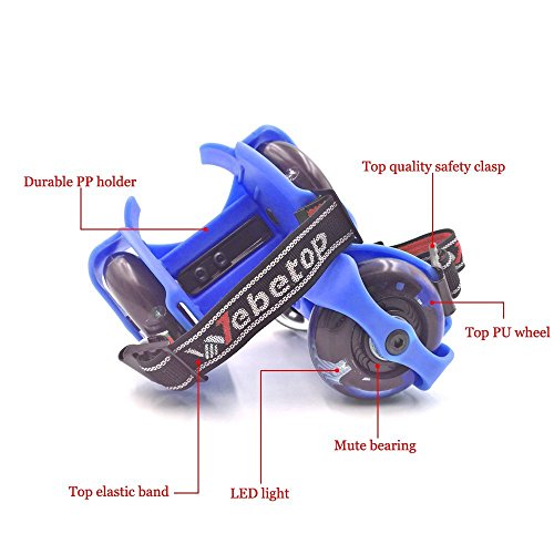 etop Heel Wheels, Roller Skate Shoes 2 Wheels for Kids, 60KG Weight