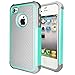 iPhone 4 Case, iPhone 4S Case, CHTech Shockproof Durable Hybrid Dual Layer Armor Defender Protective Case Cover for Apple iPhone 4S/4 (Grey Light Blue)
