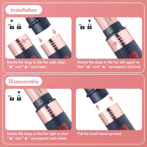 NDLT Hairstyler 6 in 1 Airstyler, 120,000 RPM Hair Styler with Highly Concentrated Ion Technology, Warm Air Brush, Hair Dryer, Straightening Brush & Curling Iron for Quick Drying, Straightening and