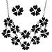 VK Accessories Cute Floral Flower Necklack Earrings Set Womens Girls Children Sweater Accessories Fashion Necklace Black