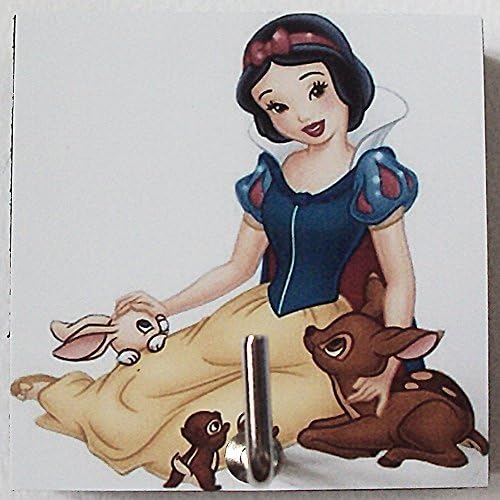 Agility Bathroom Wall Hanger Hat Bag Key Adhesive Wood Hook Vintage Disney Snow White & Friend’s Photo