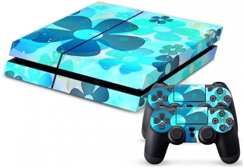 BLUE FLOWER SKIN STICKER FOR SONT PS4 AND CONTROLLER