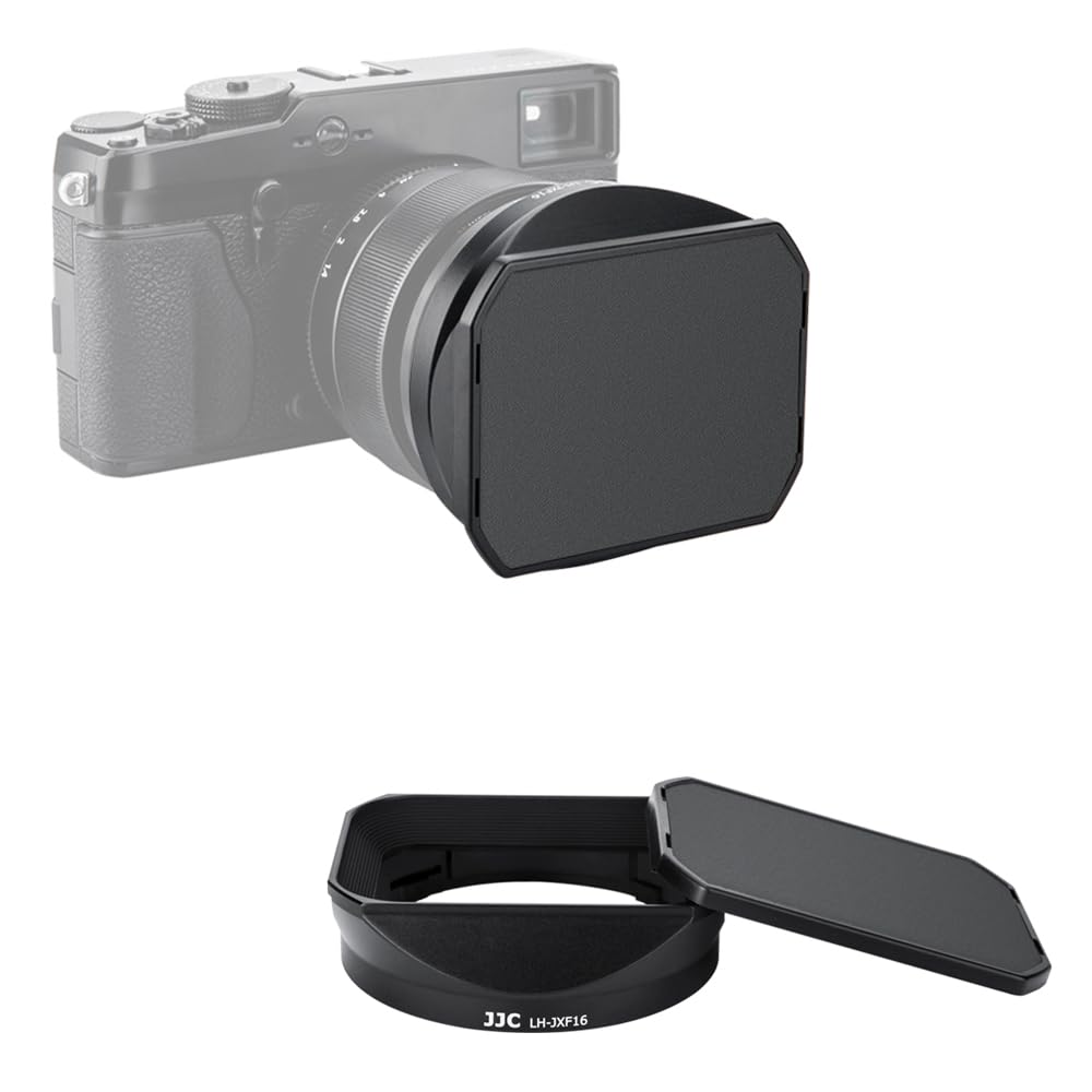 JJC LH-JXF16 Black Lens Hood for Fujifilm Fujinon XF 16mm F1.4 R WR Lens/Kit with Slide Design Hood Cap – Replaces Fujifilm LH-XF16