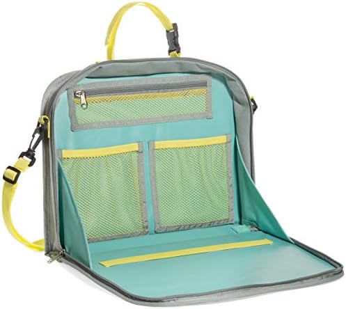Kids Activities and Car + Booster Seat Travel Tray - Sturdy, Waterproof, Comfortable and Easy to Clean - Snack, Learn, and Play- Adventure Tray (Light Blue)
