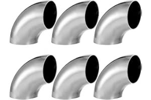 YOUEON 6 Pcs 2.5" 90° Exhaust Elbow Pipe, 304 Stainless Steel Mandrel Bend Elbow Thickness 16GA/0.06", Exhaust Pipe Tubing fo