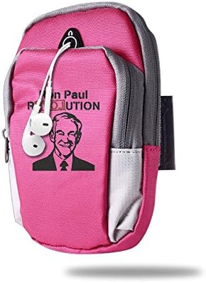 Asenra Arm Bag Men's/Women's Ron Paul Revolution Pink Outdoor Sports Portable Arm Bag Arm Pouch Wrist Wear Arm Sleeve Arm Pocket Armband