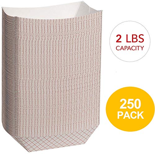 Disposable Paper Food Tray 2 Lb. | 250 Nacho Trays - Hot Dog Tray Holder - Food Boats | cardboard Paper basket Boats - Food Trays For Parties | Food Truck, Concession Stand, Outdoor Party Supplies - Thumbnail 6