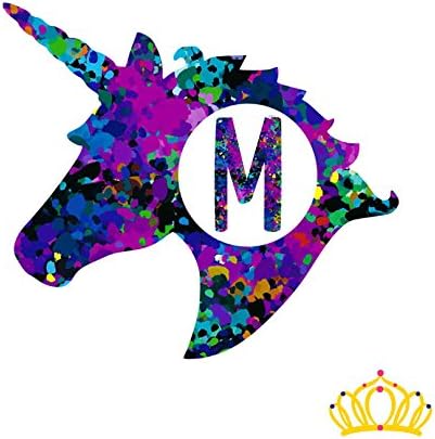 Letter M Monogram Unicorn Decal for Yeti Cup, Tumbler, Laptop, or Car - 3 inch height