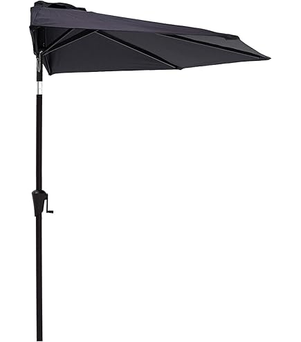 International Caravan St. Kitts 9-Foot Wall Hugger Patio Umbrella Black YF-1147-2.7M-BK, 9 ft : Patio, Lawn & Garden