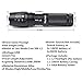 HuaSign 1000 Lumens CREE XML L2 LED 5 Modes Zoomable Adjustable Focus Tactical Flashlight for Camping Hiking Bike etc