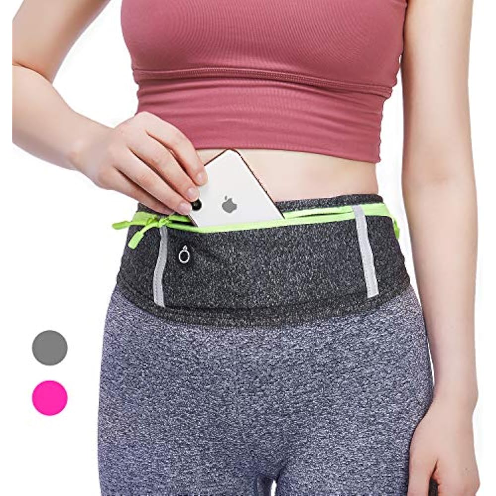 Running Belt, Slim Fanny Pack, Reflective Runners With 2 Pouches