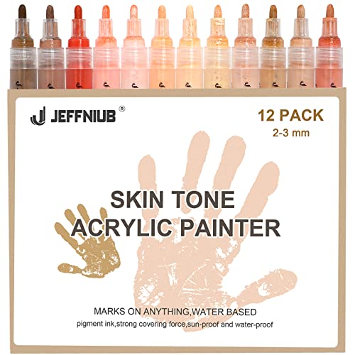 YOOHO Skin Tone Acrylic Paint Pens, Paint Markers for Wood,Glass,Fabric,Rocks Painting Paint