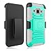 Galaxy Core Prime Case, EC™ Galaxy Prevail LTE Case, Hybrid Armor Dual Layer Full Body Protective Holster Case with Kickstand + Belt Swivel Clip for Samsung Galaxy Core Prime (A Turquoise+Grey)