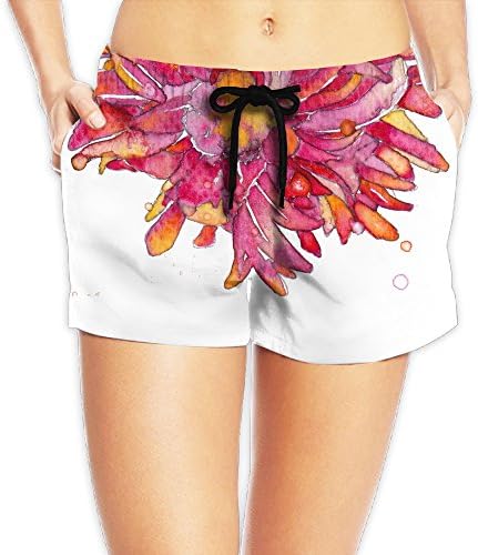 Blossom Chrysanthemum Hot Sale Women's Shorts Beach High Waisted Elastic Waistband Women's Shorts Beach Beach Shorts