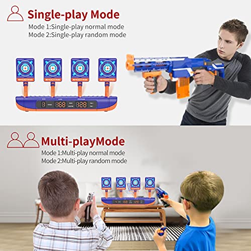Electronic Shooting Targets for Nerf Guns, Digital Scoring Auto Reset Target Shooting Toy with 4 Modes, Christmas Birthday Gifts for 5 6 7 8 9 10+ Year Old Boys Toys