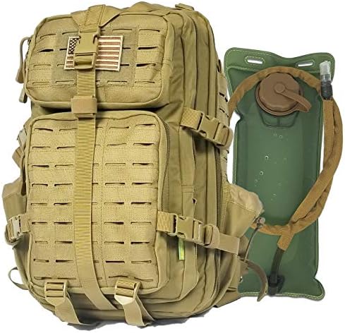 Gearrific Tactical Backpack with Hydration Bladder Combo - 40L Military Rucksack Molle Bug Out Bag