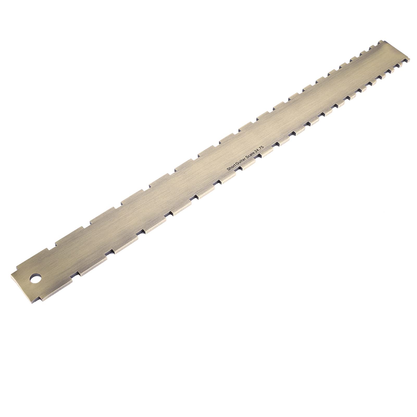 Guitar Notched Straight Edge, Copper-zinc Alloy Guitar Neck Ruler, Notched Straight Edge Guitar Luthiers Tool for Most Guitar Fretboards