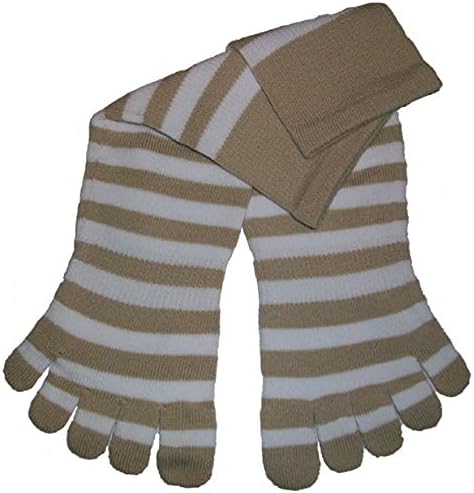 Feelmax Toe Sock Beige/White Ladies Shoe Size 8.5 - 11 and Men's Shoe Size 7 - 9.5