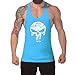 Chen Mens Stringer Bodybuilding Gym Tank Tops Workout Fitness Vest (US L, Blue)