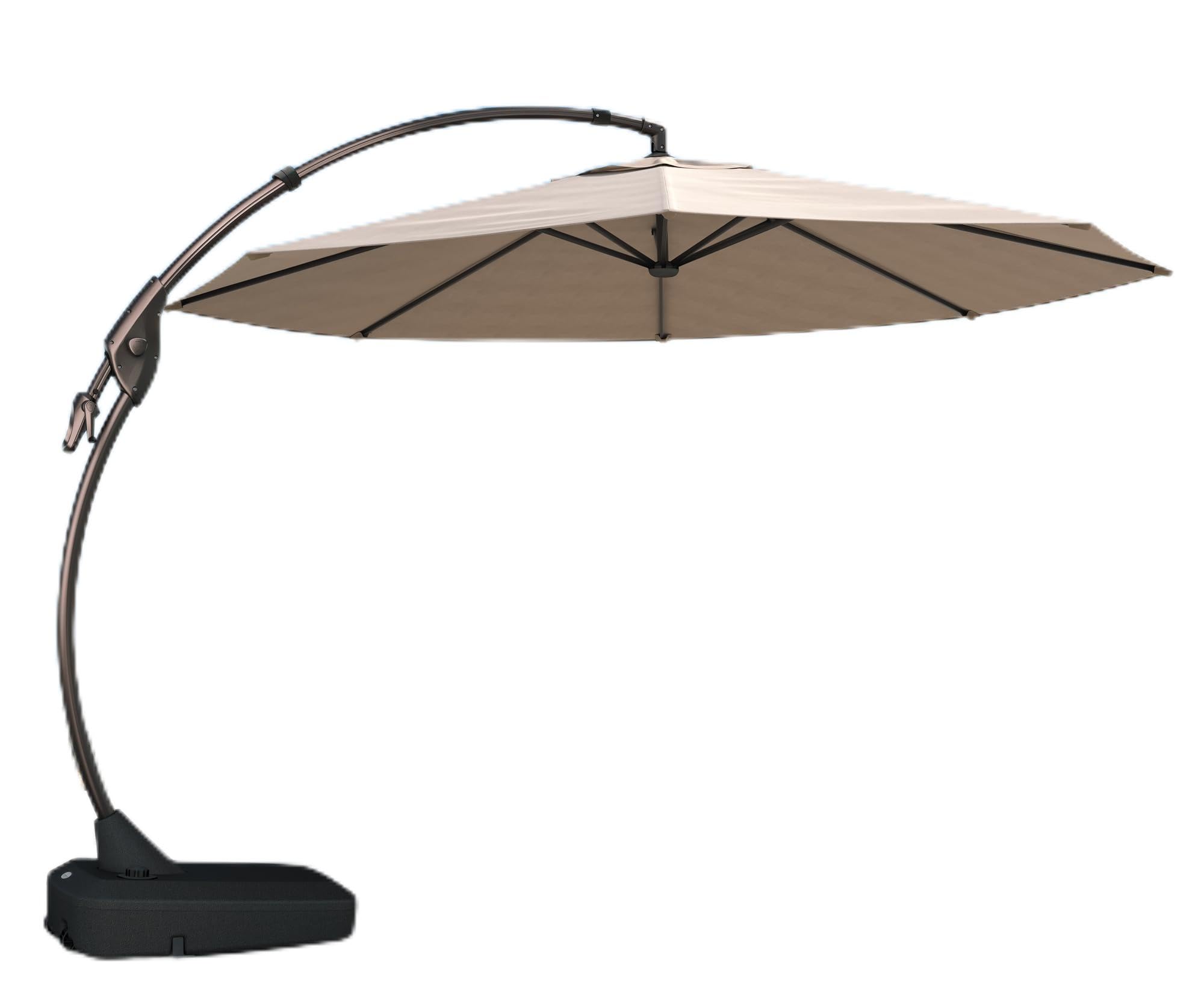 Grand patio 11FT Cantilever Round Umbrella with Base, Champagne