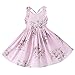Bcaur Girls' 2T-12 Cotton Floral Dress Summer Backless Casual Sundress,Pink,4T