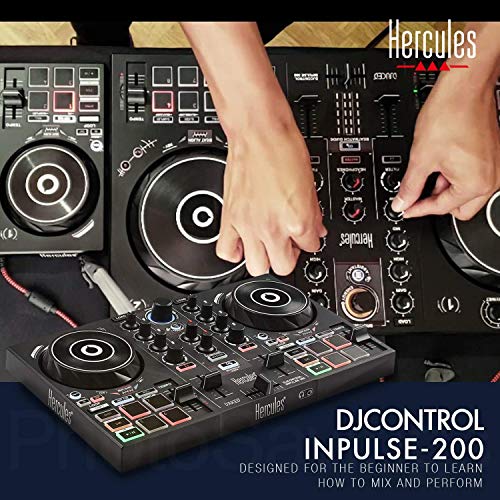 Hercules DJControl Inpulse 200 Compact DJ Controller + Headphone + Basic Accessory Bundle - Thumbnail 5