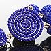 ELEARD Beaded Earrings Elegant Soriee Dangle Bead Disc Bead 3 Ball Dangle Ear Drop Bead Tassel Earrings for Women Royal Blue