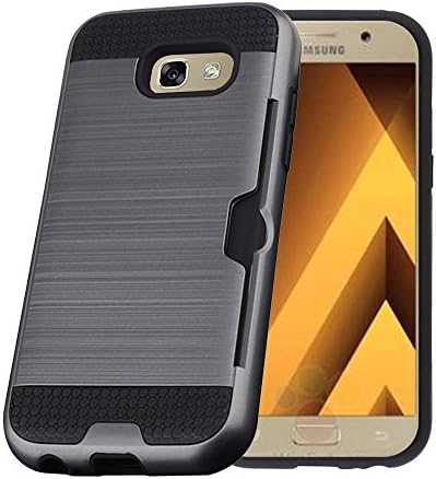 Samsung Galaxy A7 (2017) Case, EvaTech Slim Wallet for A7 2017 Secret ID Card Slot Dual Layer Protective Hard Shell Soft TPU Rugged Bumper Armor Tough Case for Samsung Galaxy A7 (2017) (Black)