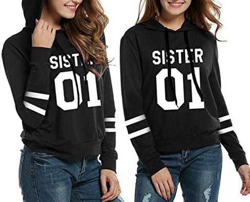 JINT Best Friends Hoodies Sister 2 Pack BFF Couple Hooded Sweatshirt for Teen Girls
